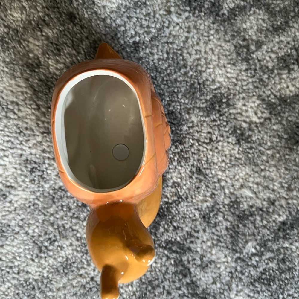 Smiling Ceramic Snail Planter - Orange & Peach - Picture 3 of 3
